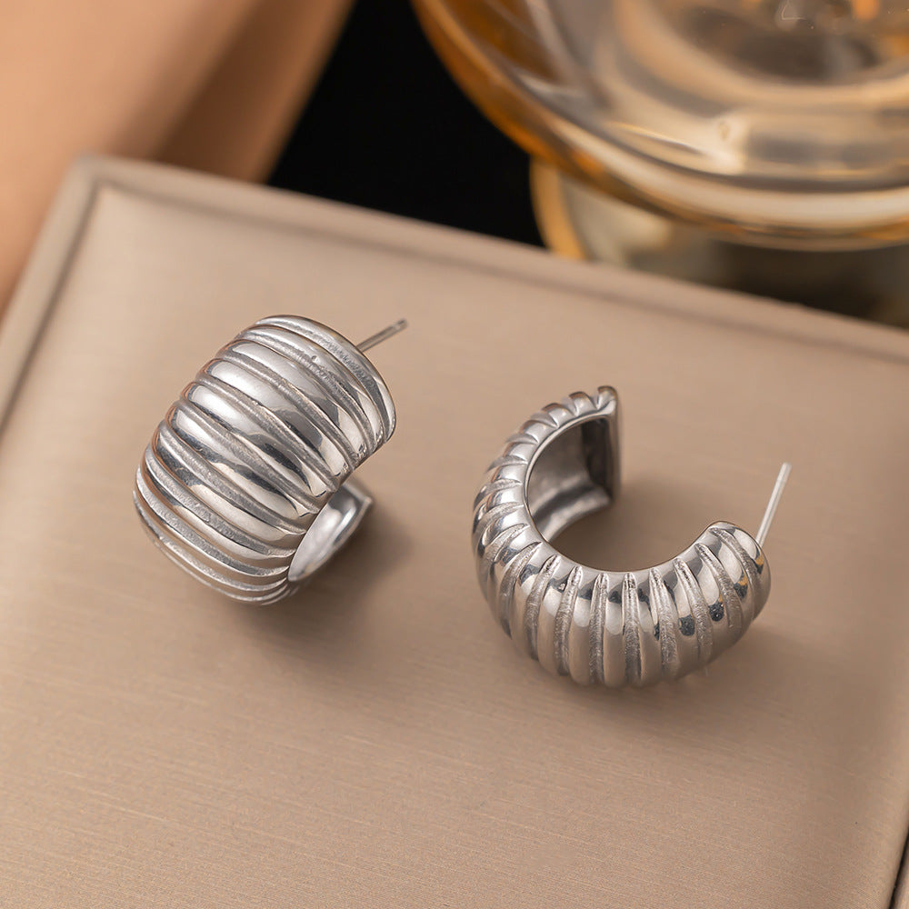 Wholesale Exaggerated Design Vintage Stainless Steel Earrings
